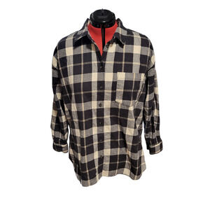 NWT Universal Thread black and white plaid oversized flannel, size XL